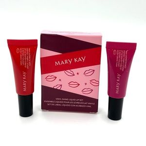 NIB Mary Kay Lmtd Edition Vinyl Shine Liquid Lip Set Luminous Red & Wild Berry